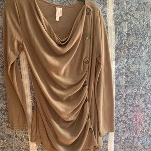 Tan Knit Blouse - Size Large